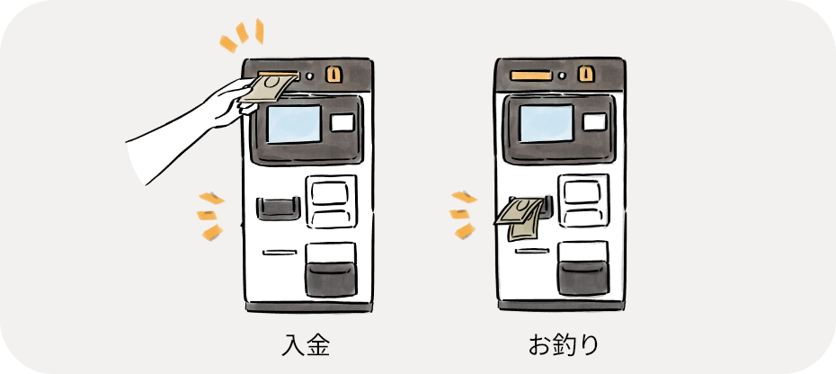 現金に触れることがなく、機械によって自動精算