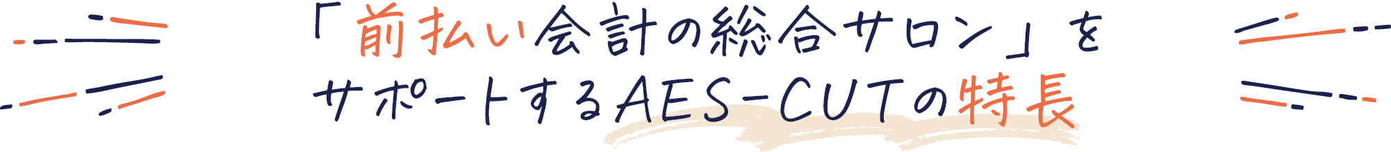 「前払い会計の総合サロン」をサポートする AES-CUTの特長