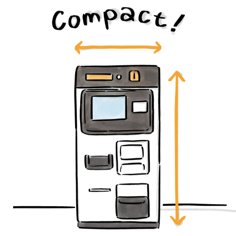 設置場所を選ばないコンパクトサイズ